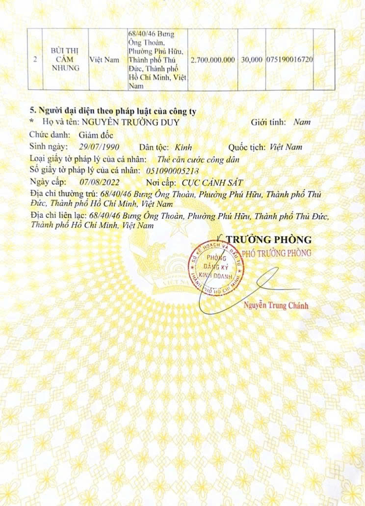 Chứng nhận đăng ký